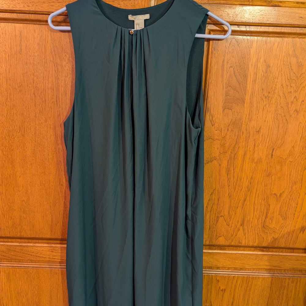 H&M Green Pleated Sheath Midi Dress NWT